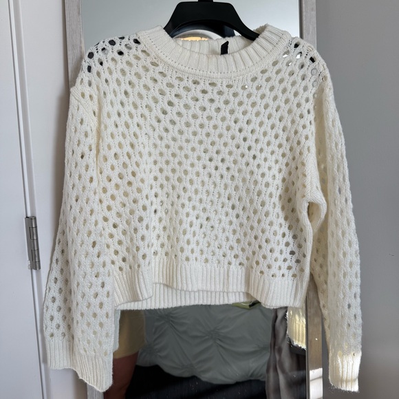 H&M Sweaters - H&M Women's White Open-Knit Sweater